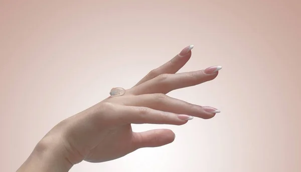 Transparent Gel Apply Female Hand — Stock Photo, Image