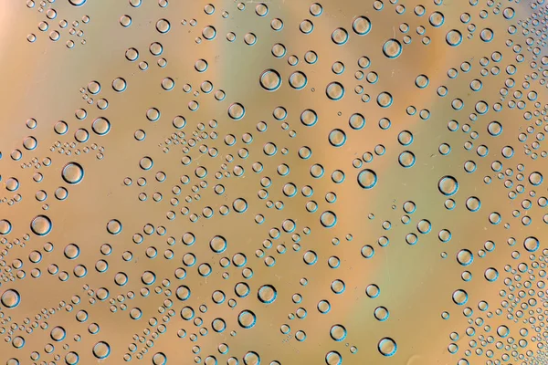 Tetes Air Mikro Kecil Belakang Tekstur Makro Kaca — Stok Foto