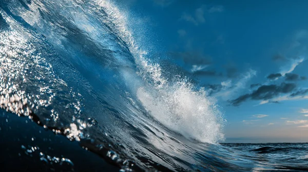 Más Hermosa Ola Surf Barril Agua Del Océano Medios Acuáticos — Foto de Stock