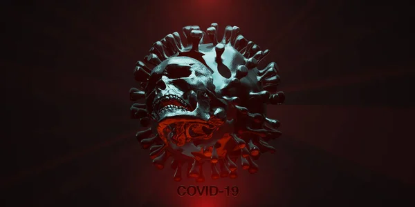 Vírus Mortal Covid19 Novel Coronavirus Sars Cov Render — Fotografia de Stock