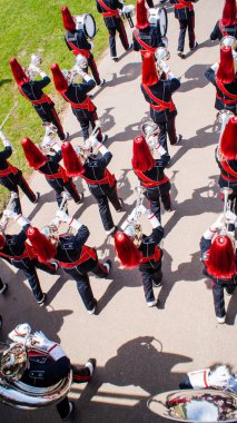 Çeşitli aletler ve windband bir müzik grubu ayrıntıları