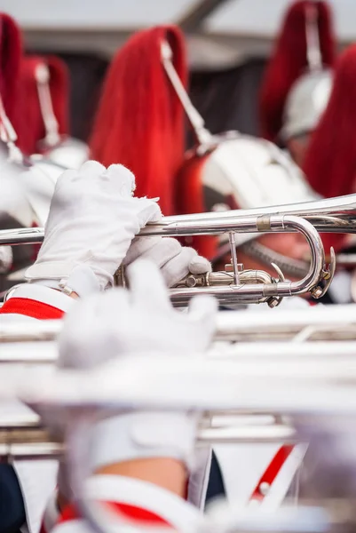 Verschillende instrumenten en details van een muziekband voor HaFaBra — Stockfoto