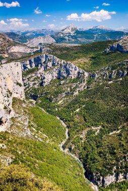 Manzara, detayları ve The Verdon Gorge görünümleri içinde Güney-easte