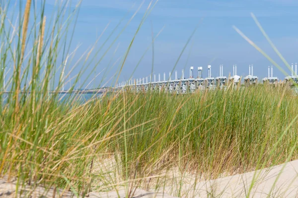 Strand és a homokdűnék és a tenger — Stock Fotó