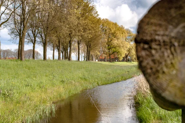 Vista lungo la diga olandese — Foto Stock