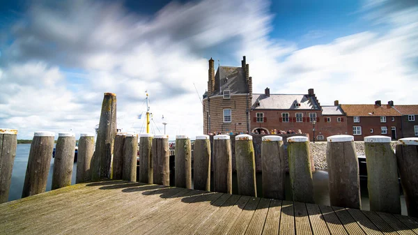 Old picturesque Dutch historical port in Veere, Zeeland. — Stock Photo, Image