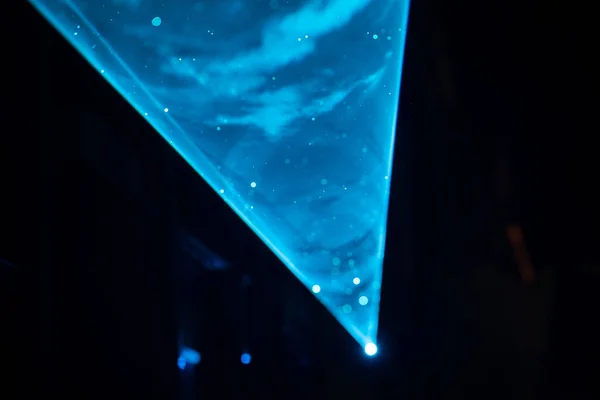 Abstrato laser bleu colorido mostrar luz à noite — Fotografia de Stock