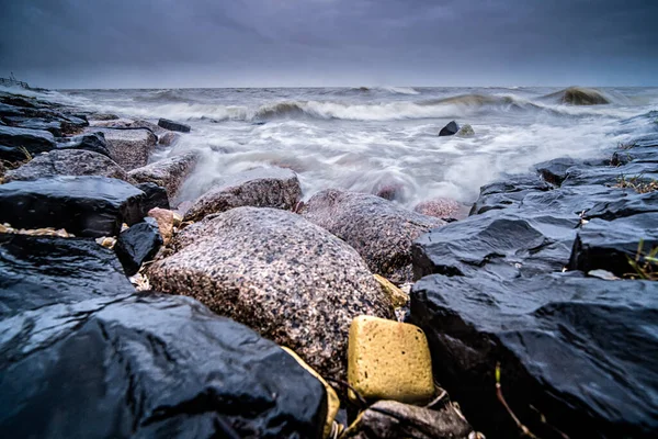 Typical Breakwater Construction Ijsselmeer Town Hindeloopen Province Friesland Netherlands — Stock Photo, Image