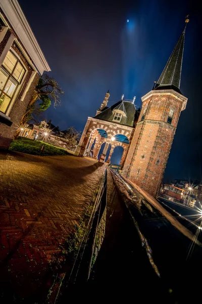 Puerta Ciudad Vieja Centro Histórico Ciudad Frisia Sneek Defensa Del —  Fotos de Stock