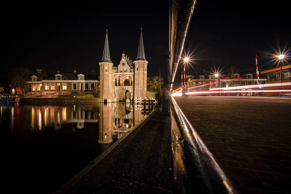 Puerta Agua Ciudad Vieja Centro Histórico Ciudad Frisia Sneek Frisia — Foto de Stock