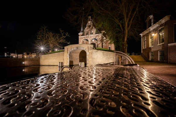 Old City Water Gate Historic Center Frisian City Sneek Friesland — Stock Photo, Image