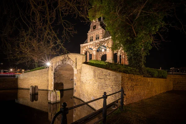 Porte Eau Vieille Ville Dans Centre Historique Ville Frisonne Sneek — Photo