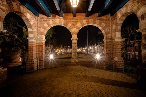 Puerta Agua Ciudad Vieja Centro Histórico Ciudad Frisia Sneek Frisia — Foto de Stock