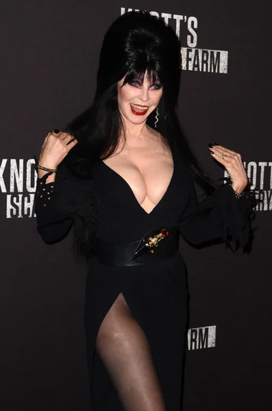 Elvira op de 2016 Knott's Scary Farm zwart tapijt evenement — Stockfoto