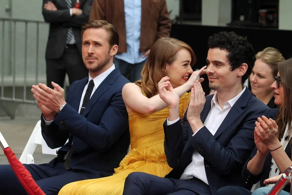 Ryan Gosling, Emma Stone, Damien Chazelle — Foto de Stock