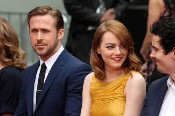 Ryan Gosling, Emma Stone, Damien Chazelle — Stock Fotó