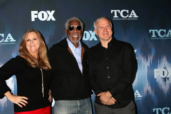 Lori McCreary, Morgan Freeman, James Youngerat — Stock Photo, Image