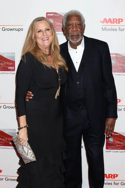 Lori McCreary, Morgan Freeman — Stock Photo, Image