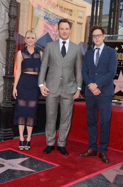 Anna Faris, Chris Pratt, James Gun — Foto Stock