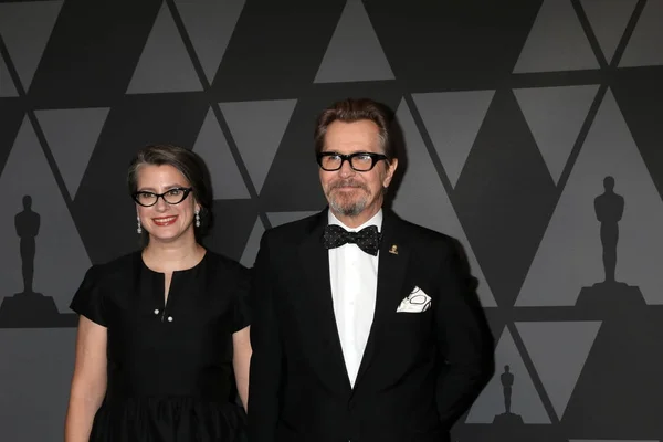 Actor Gary Oldman with wife Gisele Schmidt — Stock Photo, Image