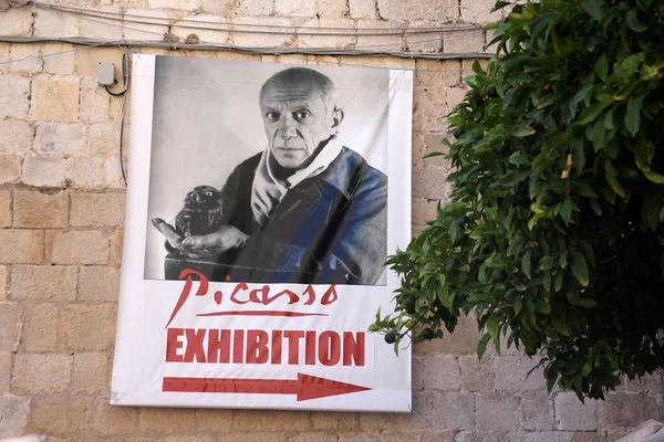 Dubrovnik Croatie Août 2016 Affiche Noir Blanc Avec Portrait Pablo — Photo