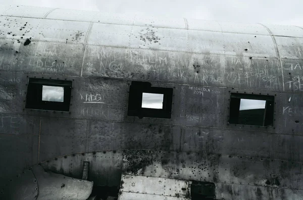 Abandoned Wrecked Plane Iceland — Stockfoto