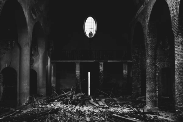 Ruins Old Church Lviv Ukraine Concept Chaos Evil Destruction Black Royalty Free Stock Images