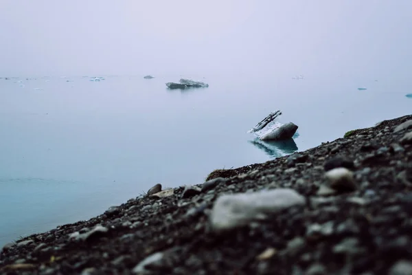 Águas Azuis Lago Glacial Jokulsalron Islândia — Fotografia de Stock