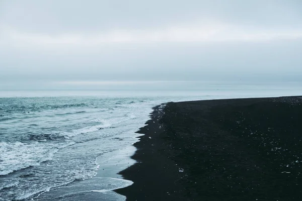 Calme Plage Sable Noir Islande — Photo