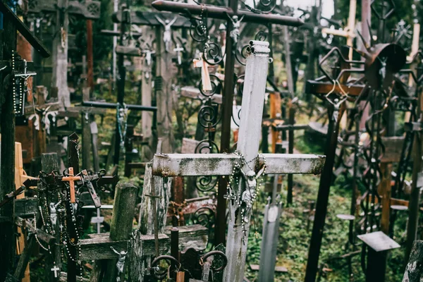 Кілька Хрестів Пагорбі Релігійний Фон — стокове фото