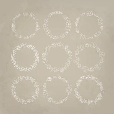 Vektör çiçek çelenk toplama .