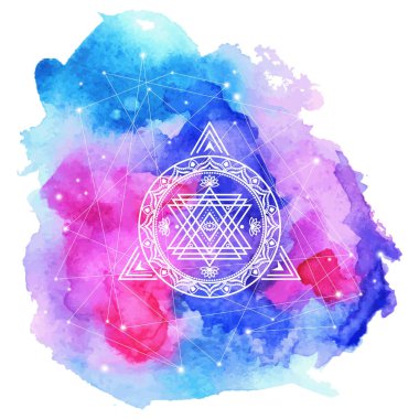 Suluboya arka plan kutsal sembolü. Vektör öğesi .