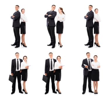 young businessman and businesswoman clipart
