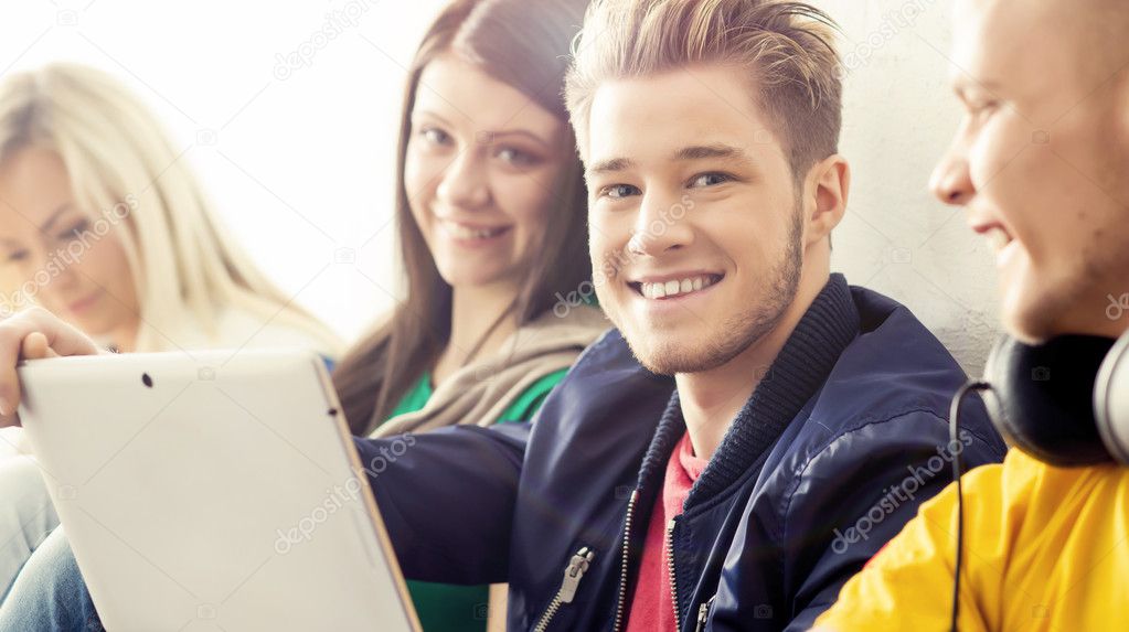 Group of teenage students and teacher