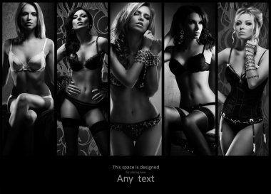 Güzel kadın çamaşırlarıyla poz