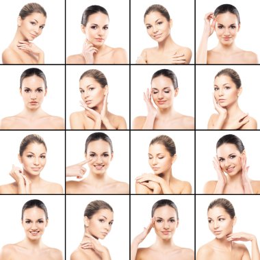 İki güzel kadın ile fotoğraf kümesi