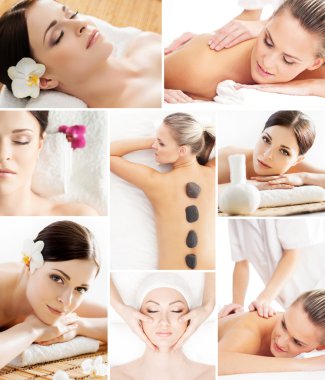 Kolaj spa masaj genç kadın 