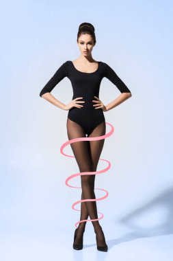 Pantihose ve underware güzel ince kadın
