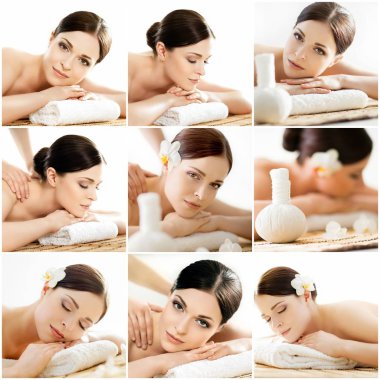 Spa masaj genç kadına kolaj 