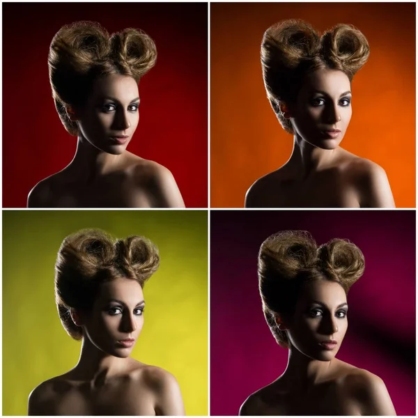 Mulher bonita com penteado glamour — Fotografia de Stock