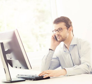 ofiste iş işadamı