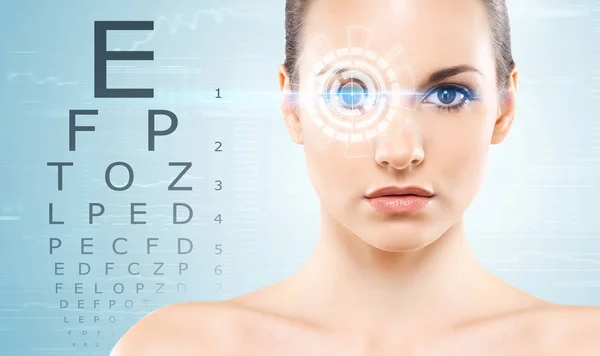 Beautiful woman and laser surgery concept — Stock Photo, Image