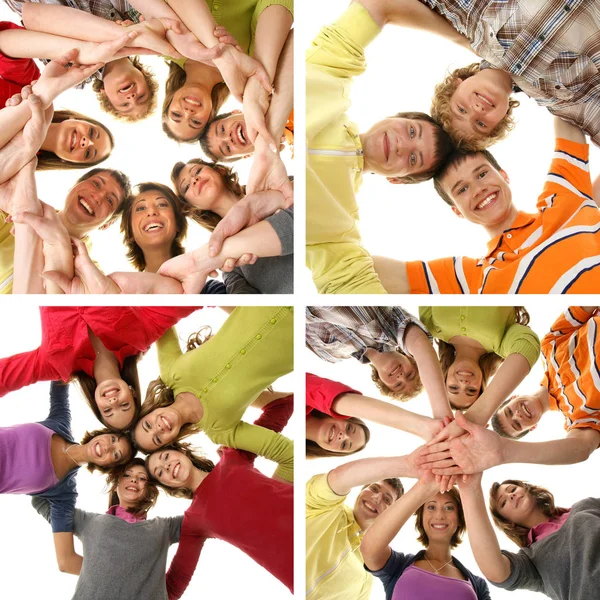 Gruppo di adolescenti felici sorridenti — Foto Stock