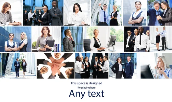 Business collage with young people — Stock Photo, Image