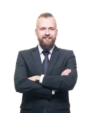Kendinden emin iş adamının portresi