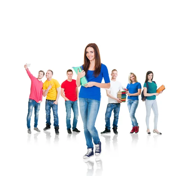 Large group of teenage students — Stock Photo, Image