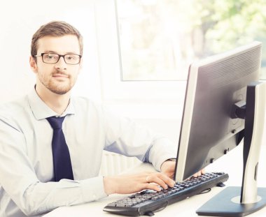 ofiste iş işadamı