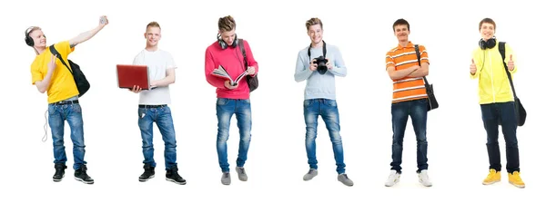 Group of happy male students — Stock Photo, Image