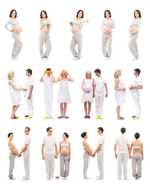 Young happy couples expecting babies — Stock Photo, Image