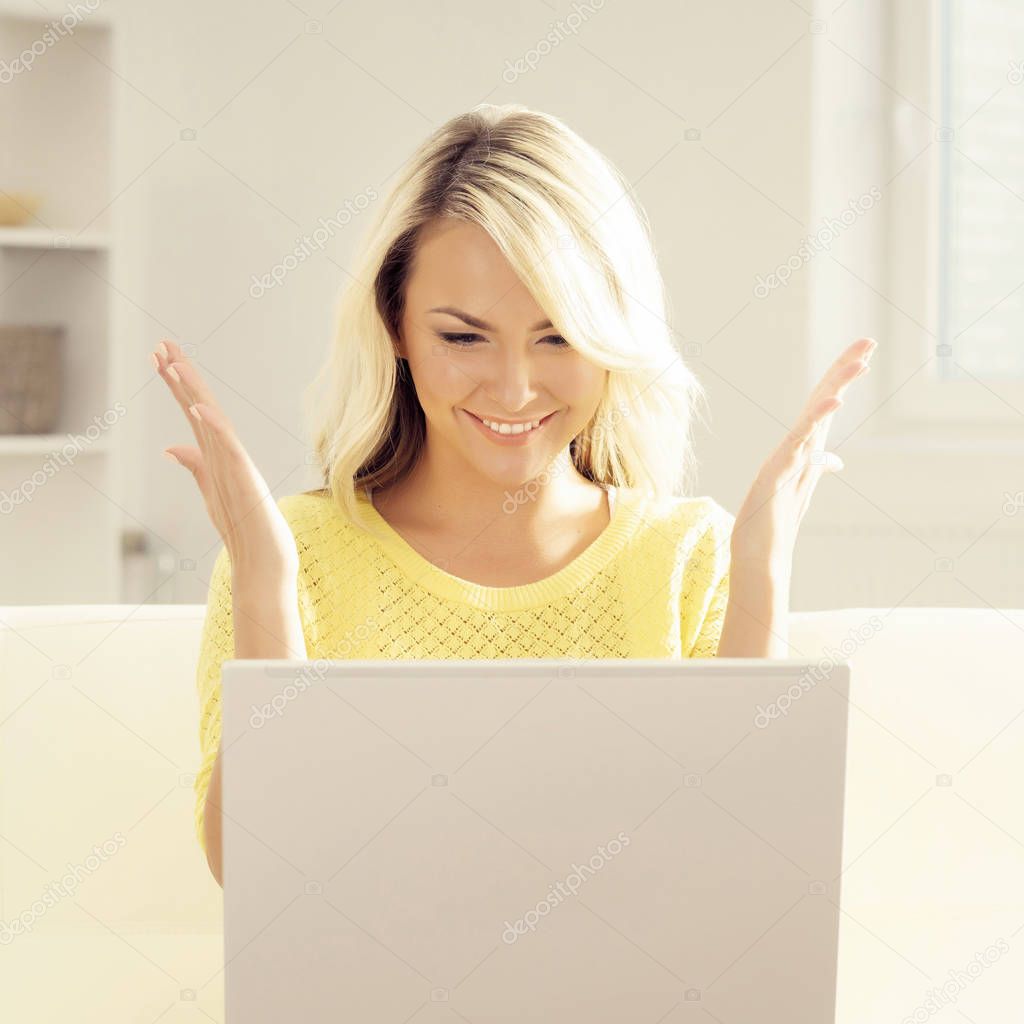 attractive young woman with laptop
